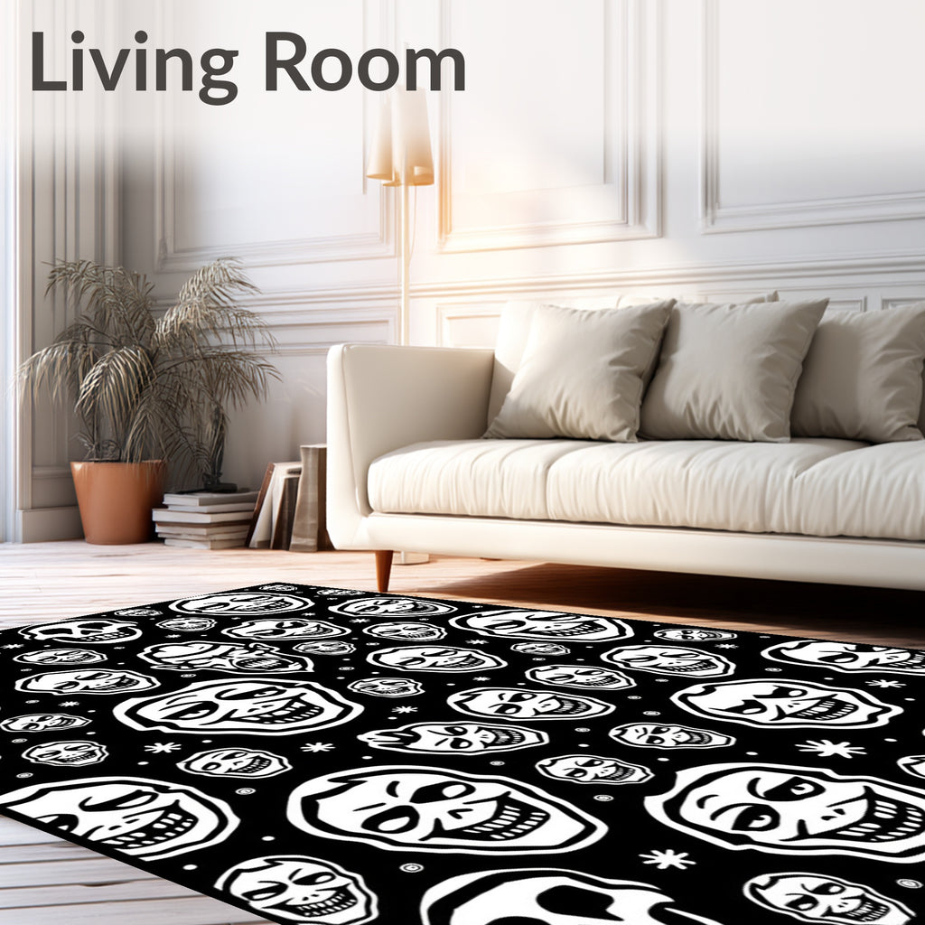 Grotesque Skull Graphic Pattern Rug