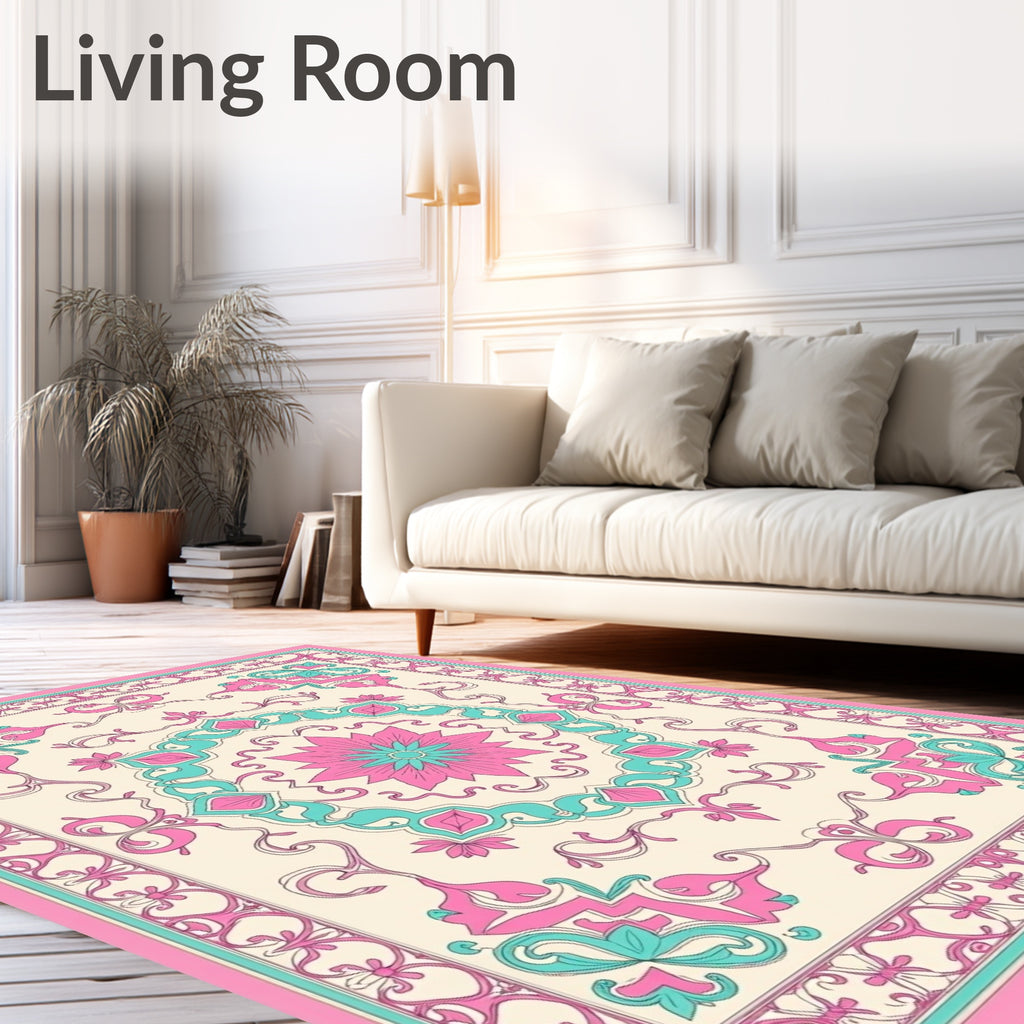 Ornate Floral Inlay Design Rug