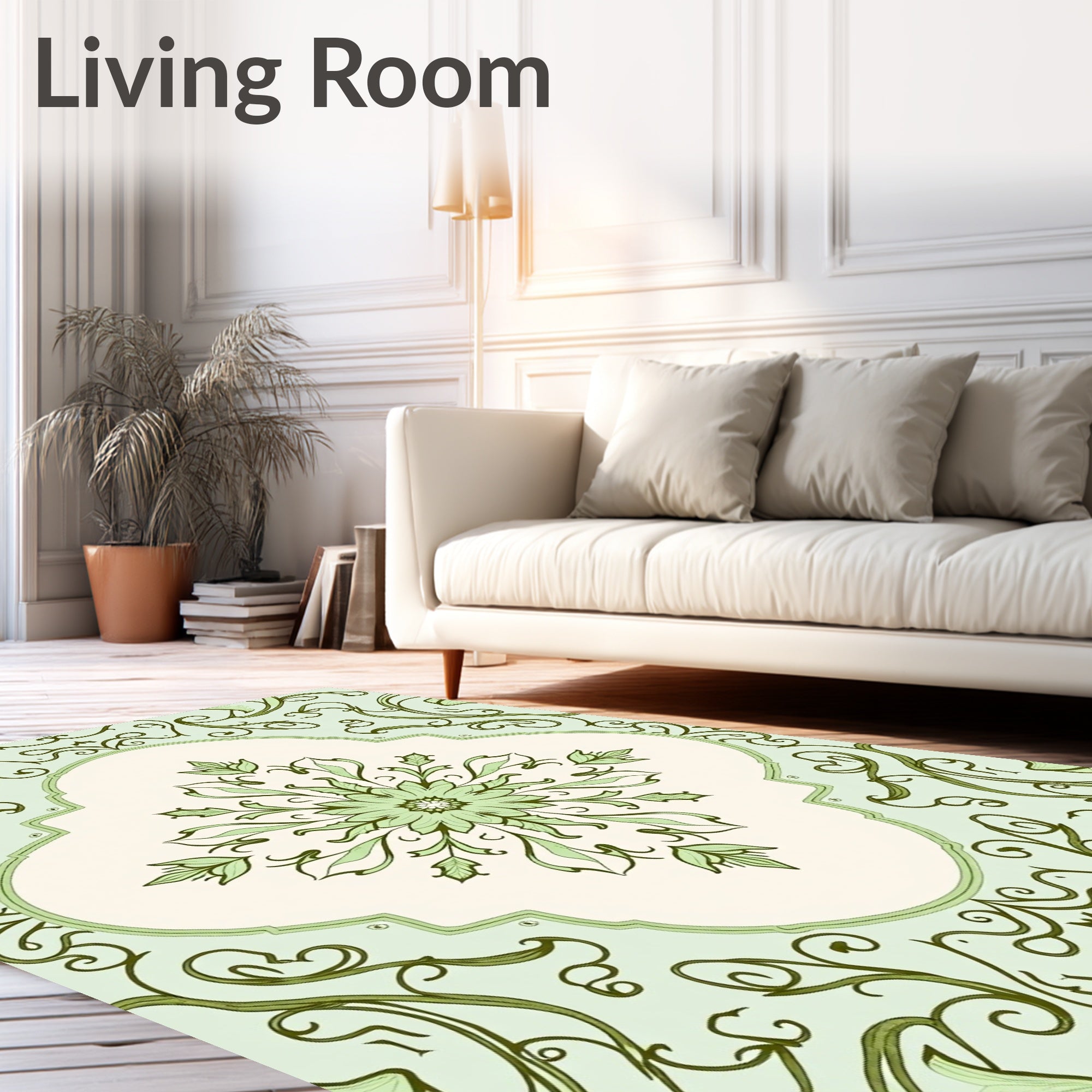 Art Nouveau Floral Swirls Rug