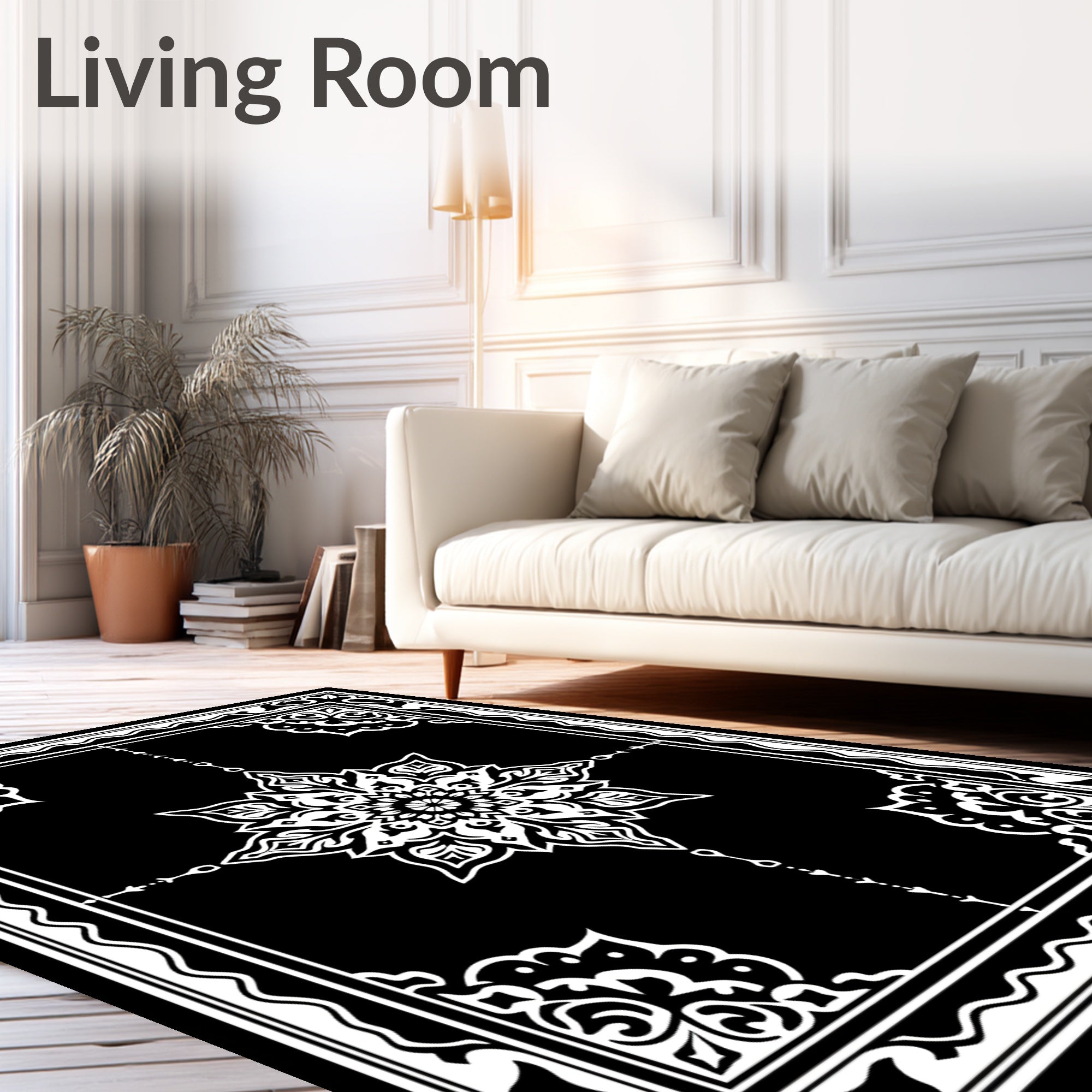 Intricate Floral Mandala Pattern Rug
