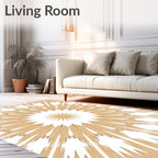 Radiant Sunburst Geometric Design Rug