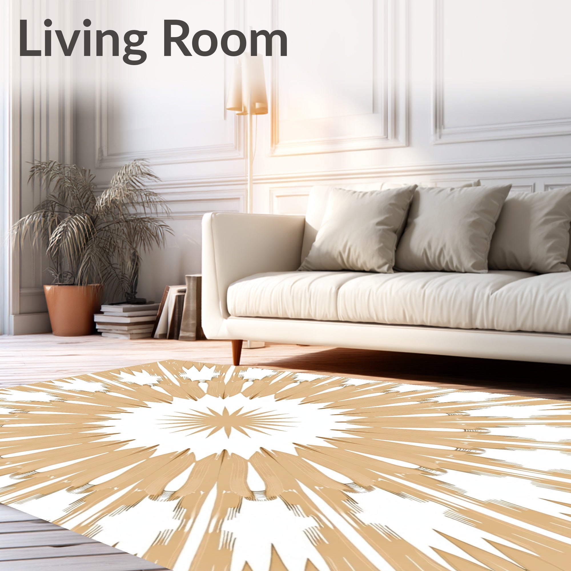 Radiant Sunburst Geometric Design Rug