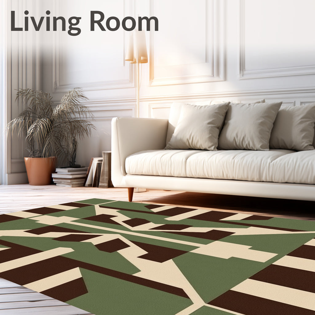 Mid Century Modern Geo Pattern Rug