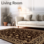 Elegant Floral Vine Scroll Pattern Rug