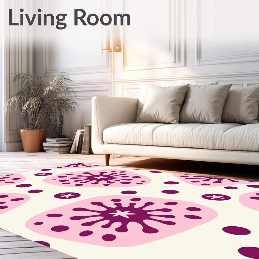 Pink Organic Starburst Pattern Rug