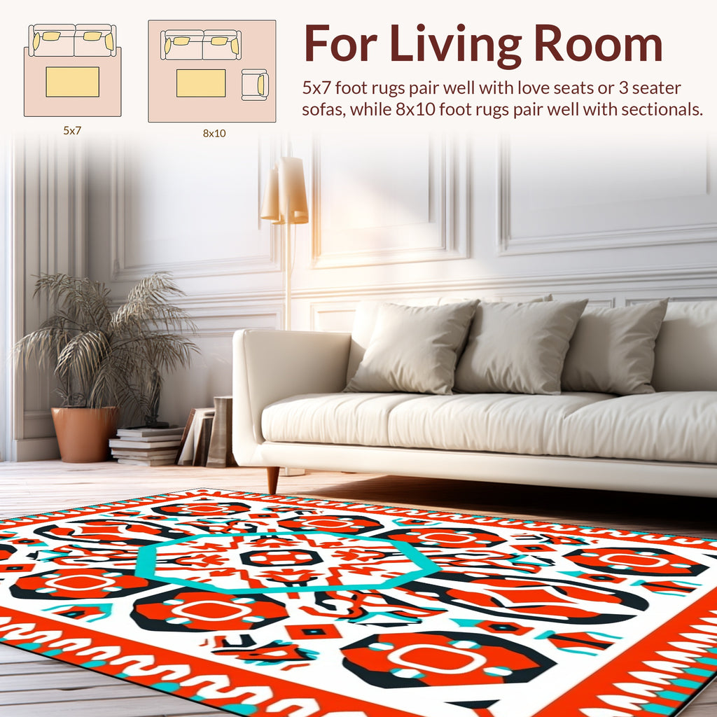 Bold Geometric Tribal Pattern Rug