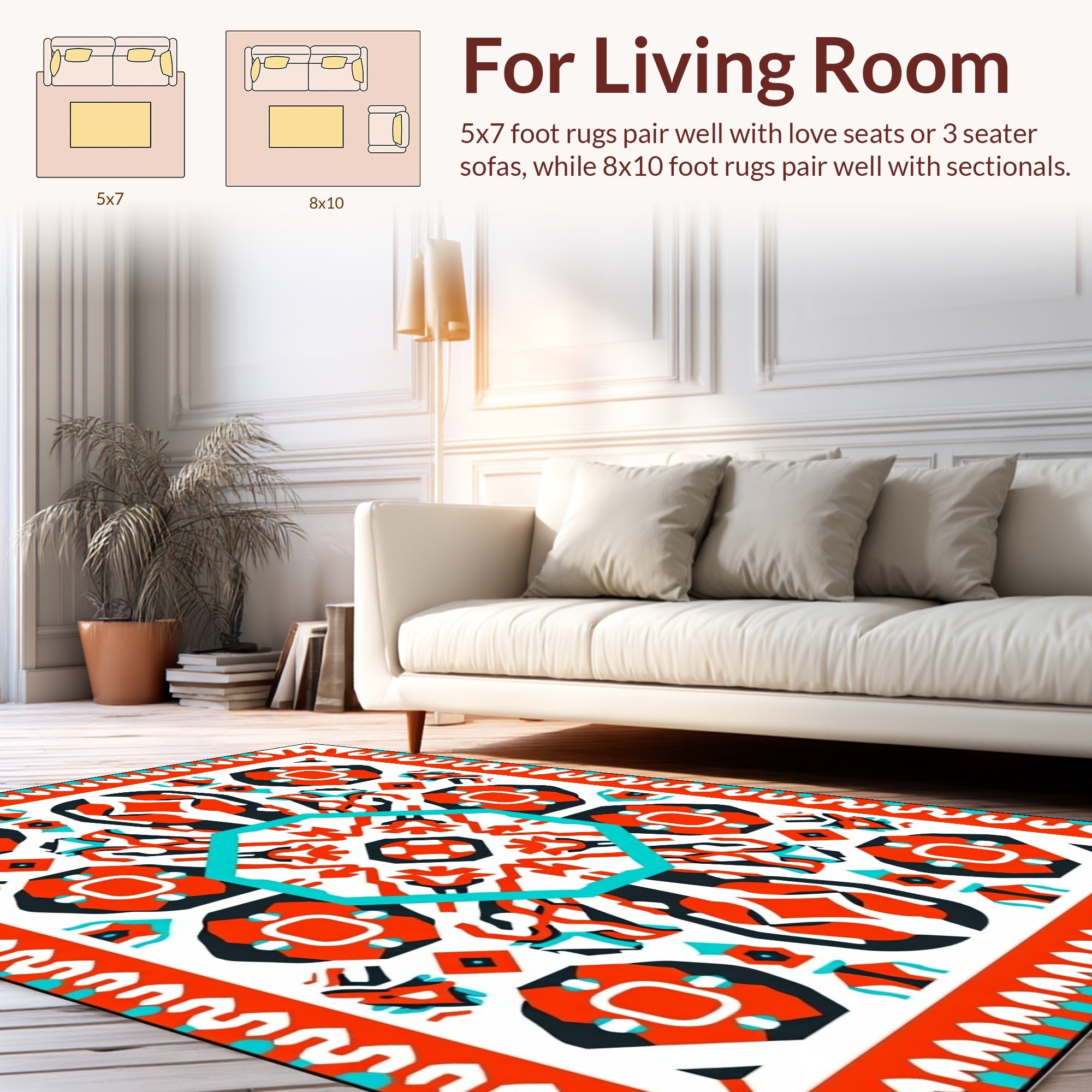 Bold Geometric Tribal Pattern Rug