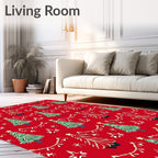 Festive Christmas Tree Star Pattern Rug