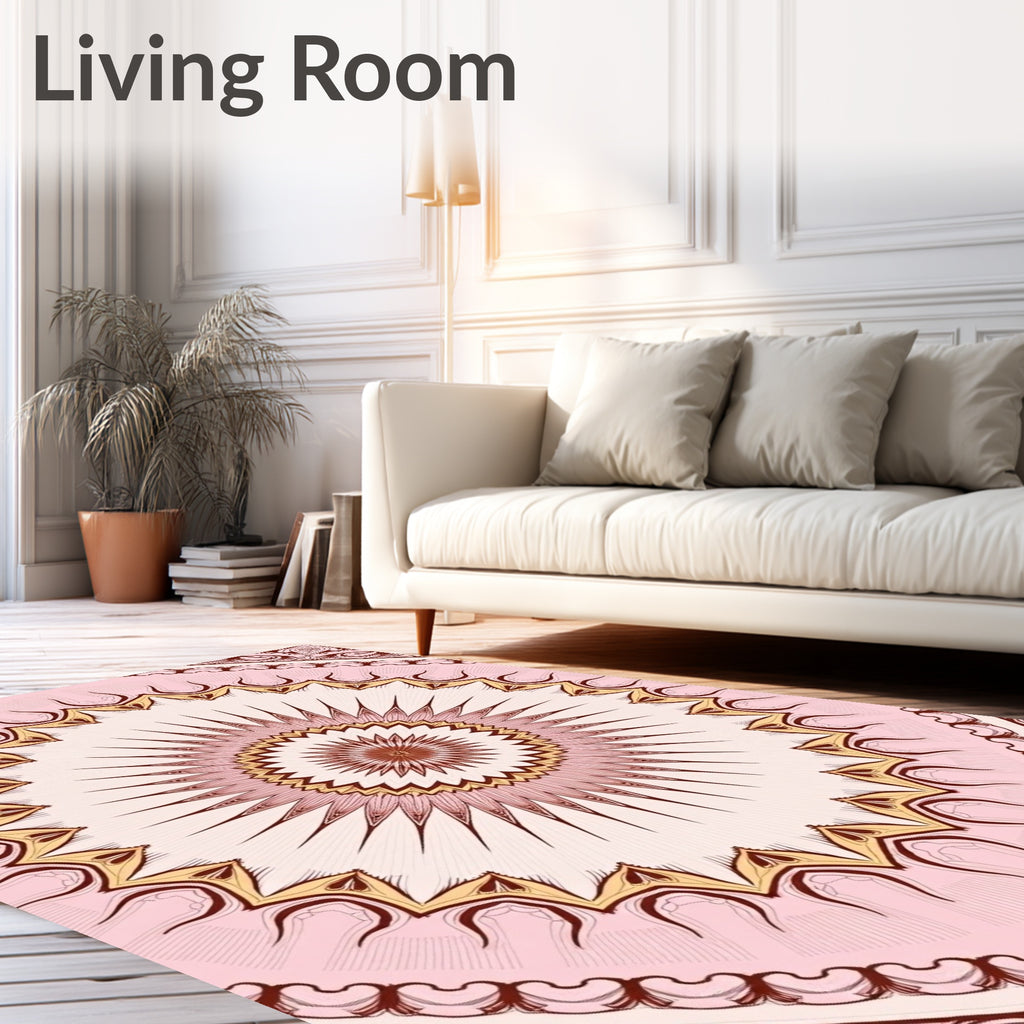 Ornate Rosette Mandala Pattern Design Rug