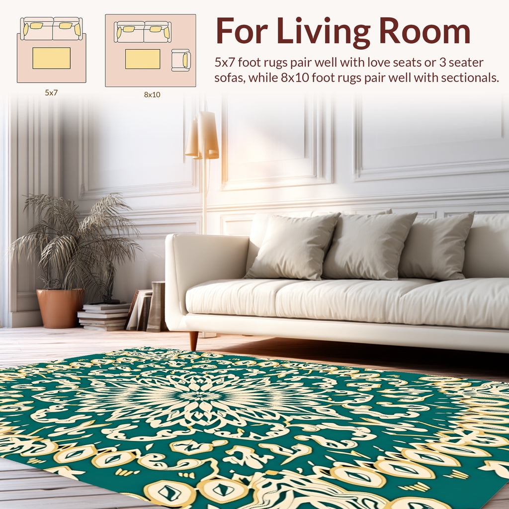 Mandala Inspired Floral Design Rug