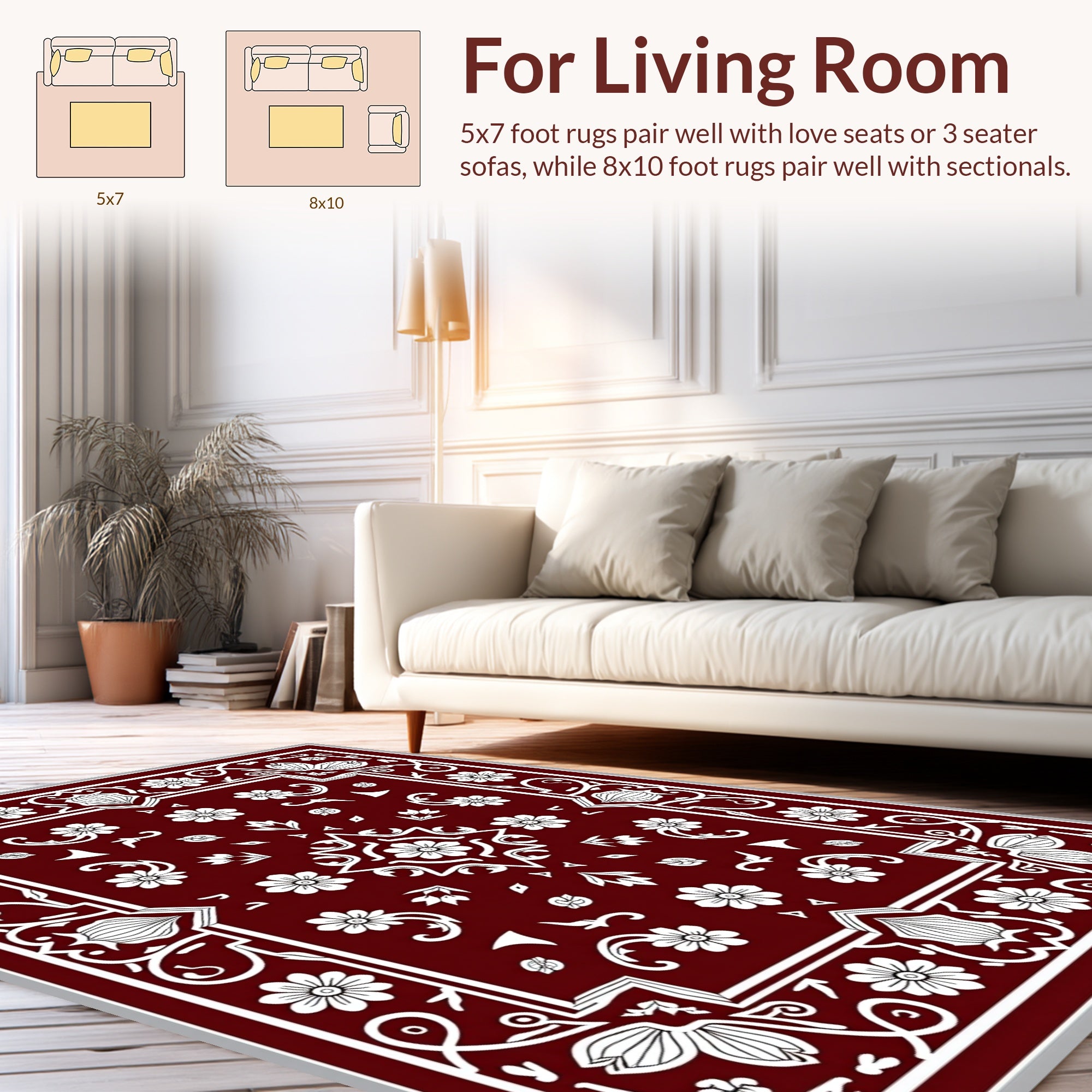 Rich Floral Vines Medallions Classic Rug
