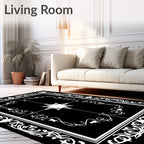 Ornate Floral Scrollwork Frame Rug