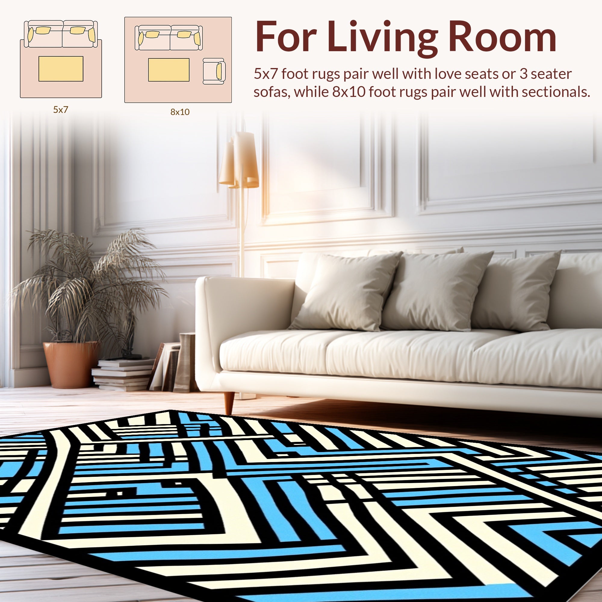 Abstract Geometric Lines Rug