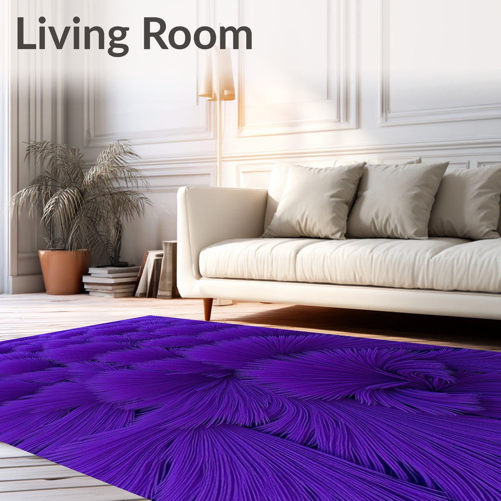 Vibrant Purple Abstract Swirl Pattern Rug