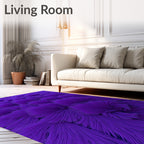 Vibrant Purple Abstract Swirl Pattern Rug