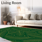 Golden Feathers and Stars Pattern Rug