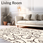Elegant Swirl Botanical Pattern Rug