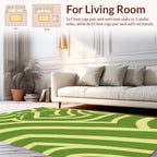 Green Yellow Abstract Linear Design Rug