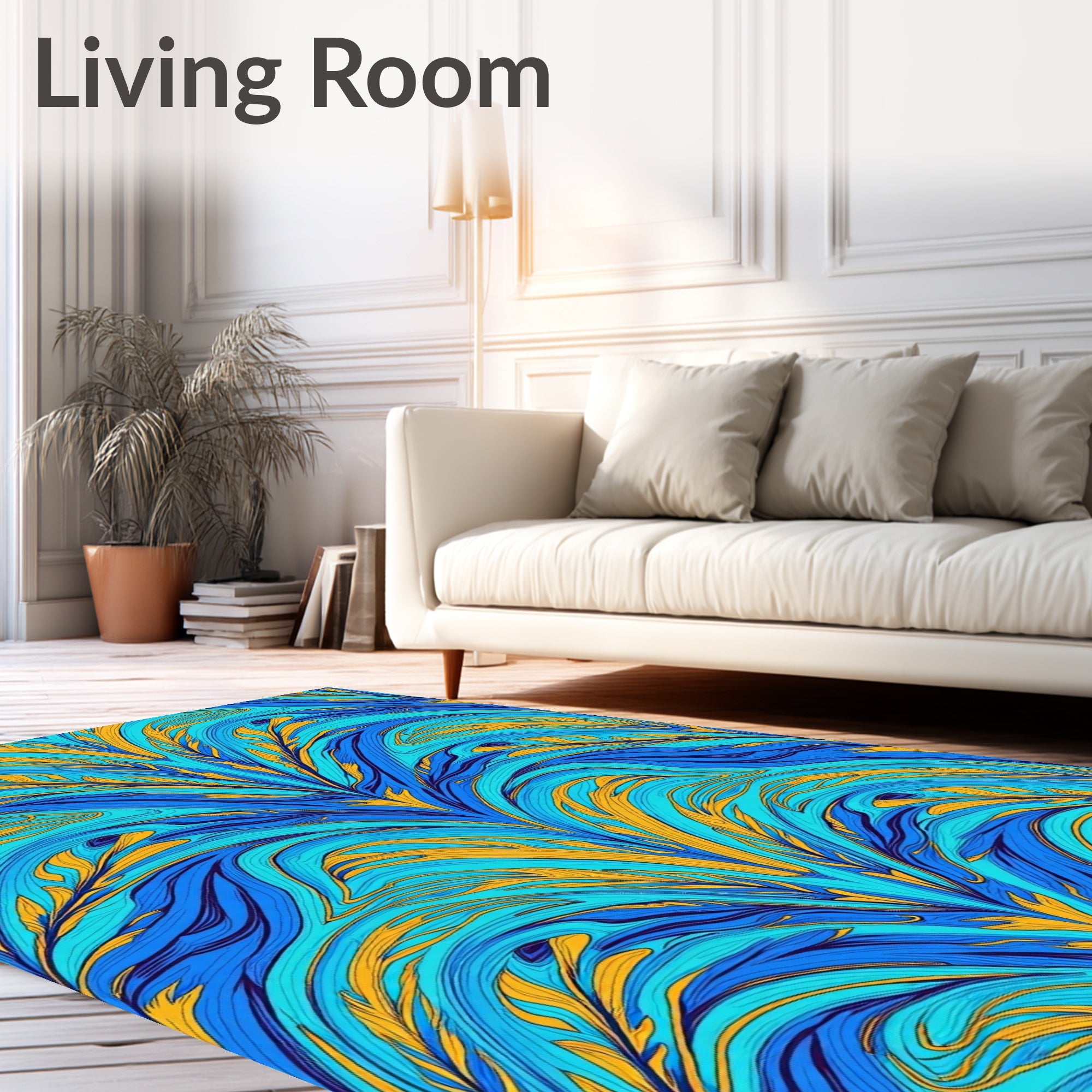 Oceanic Abstract Swirl Pattern Rug
