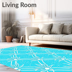 White Floral Diamond Pattern Rug