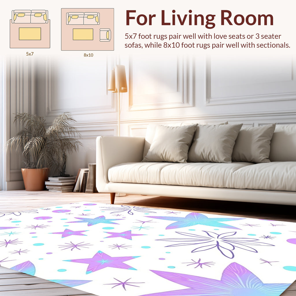 Whimsical Stars Aura Pattern Rug