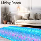 Iridescent Hexagonal Pattern Rug