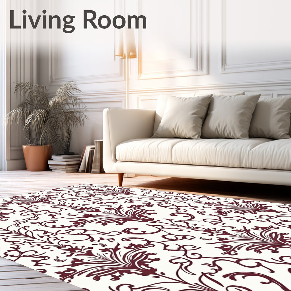 Classic Damask Swirl Pattern Rug