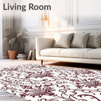Classic Damask Swirl Pattern Rug