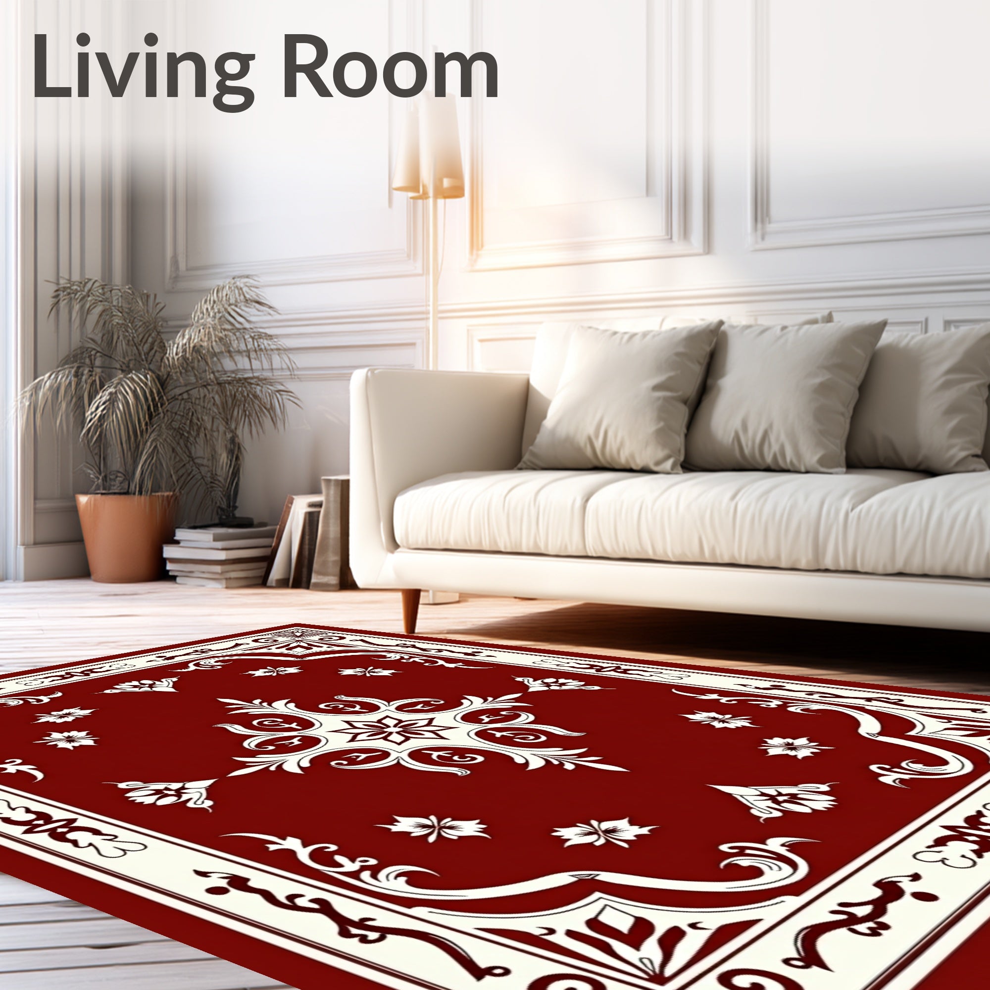 Vintage Floral Border Design Rug