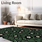 Dark Academia Floral Vine Pattern Rug