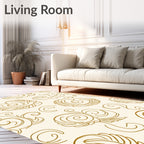 Elegant Tawny Swirls Pattern Rug