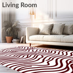Maroon Organic Wavy Lines Rug