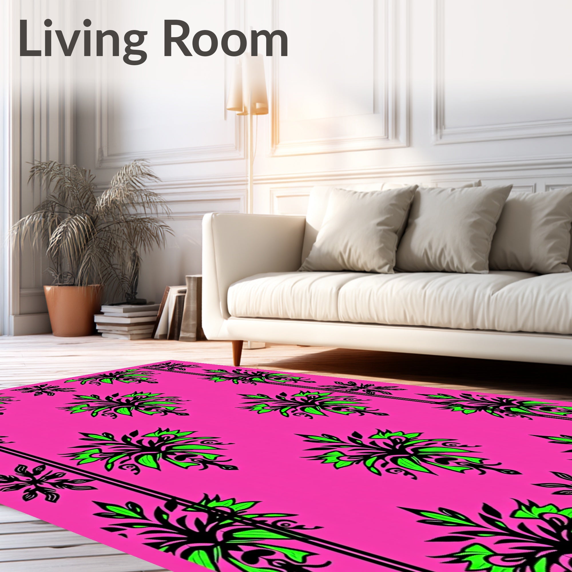 Bold Floral Vines Patterned Rug
