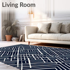 Abstract Geometric Labyrinth Pattern Rug