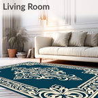 Ornate Floral Medallion Cream Rug
