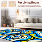 Swirling Waves Graphic Design Rug