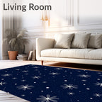Midnight Starburst Dot Pattern Rug