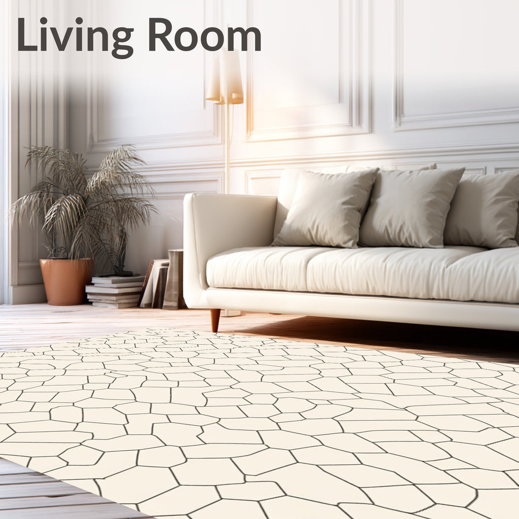 Geometric Cracked Earth Surface Design Rug