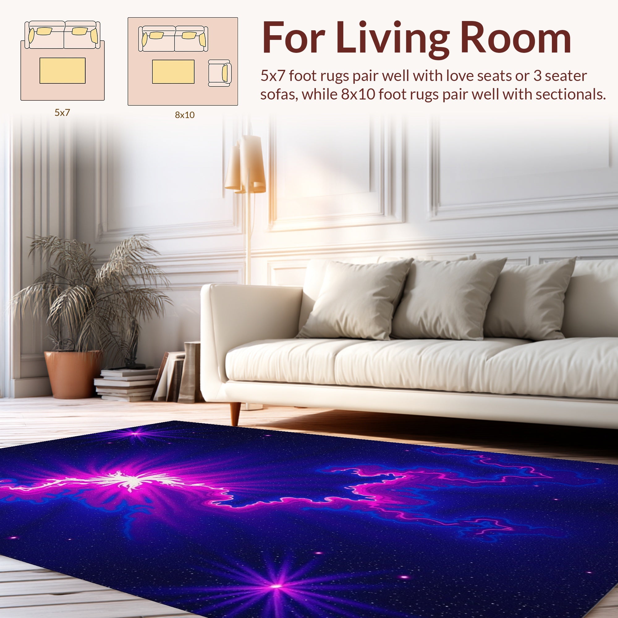Cosmic Nebula Swirl Bright Design Rug