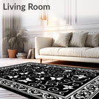 Elegant Butterfly Scroll Pattern Design Rug
