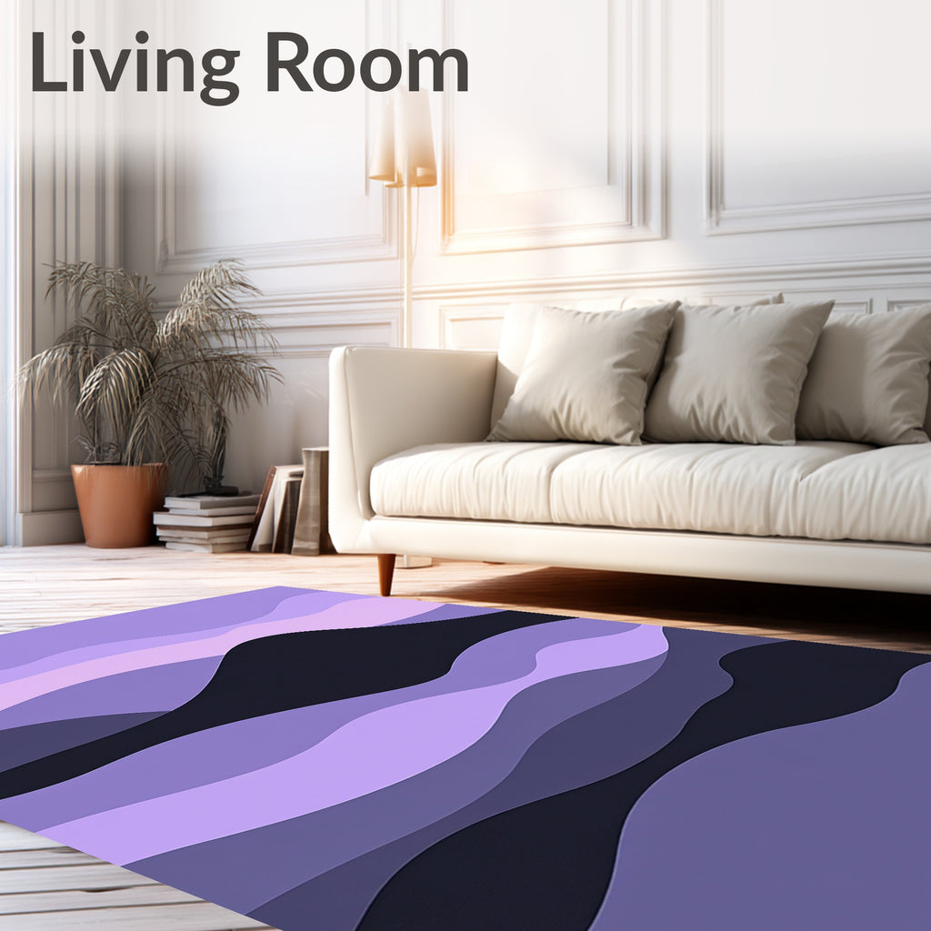 Serene Lavender Wave Landscape Rug