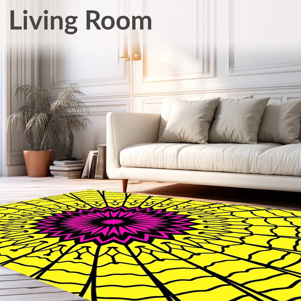 Vibrant Geometric Sunburst Rug