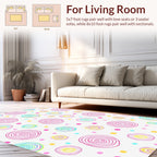 Whimsical Swirls and Dots Pattern Rug