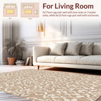 Intricate Floral Patterned Beige Rug