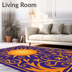 Ornate Sun Floral Swirls Rug