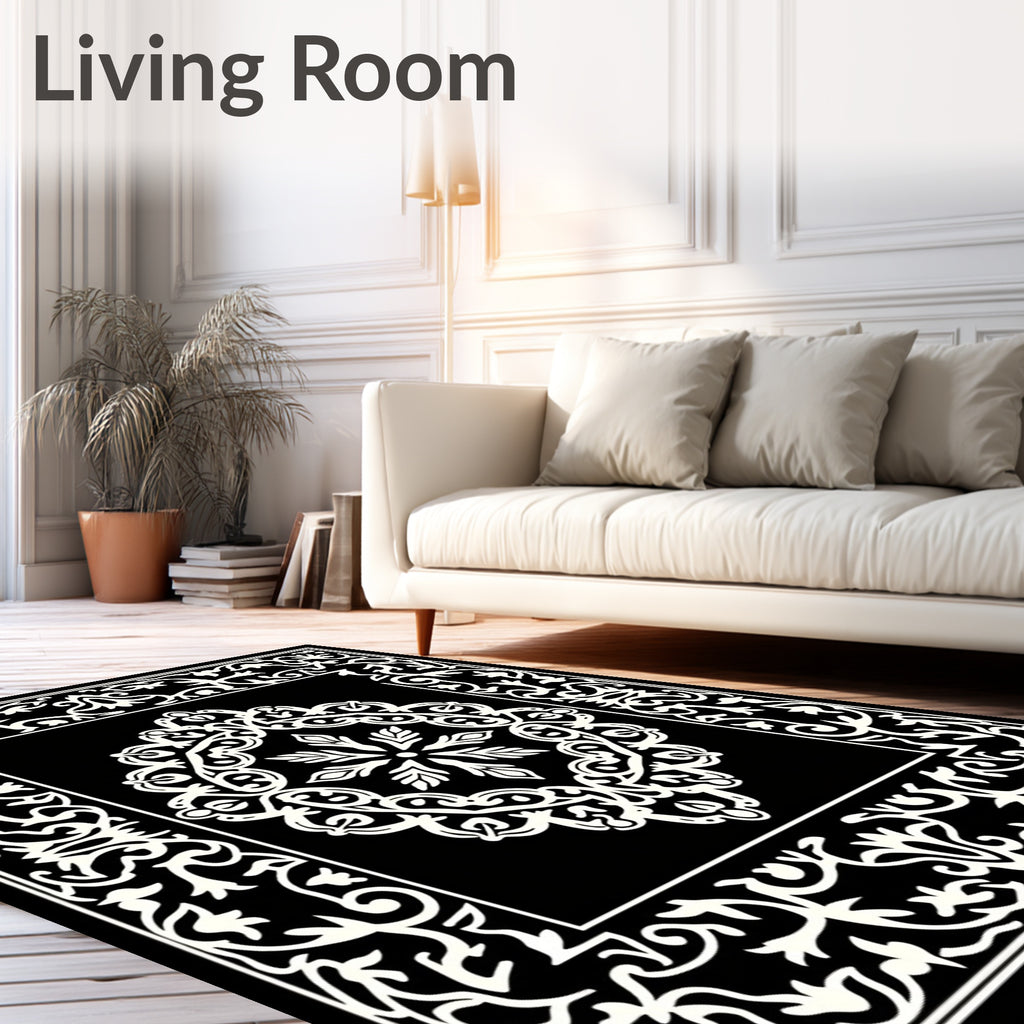 Classic Medallion Floral Border Rug
