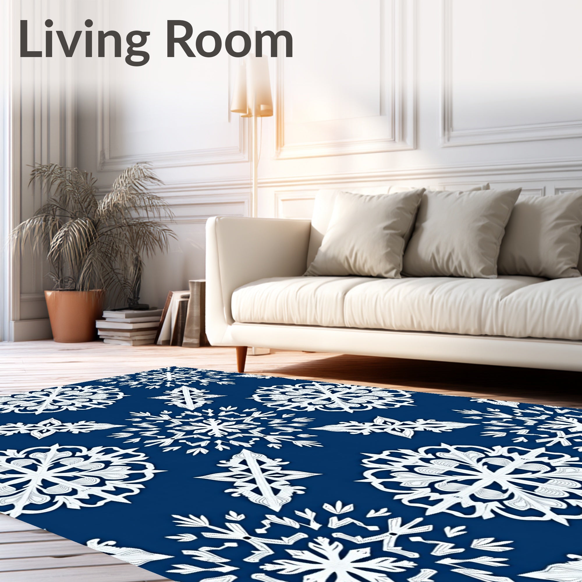 Winter Snowflake Pattern Design Rug