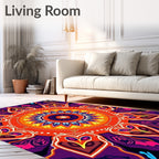 Vibrant Mandala Colorful Geometric Pattern Rug