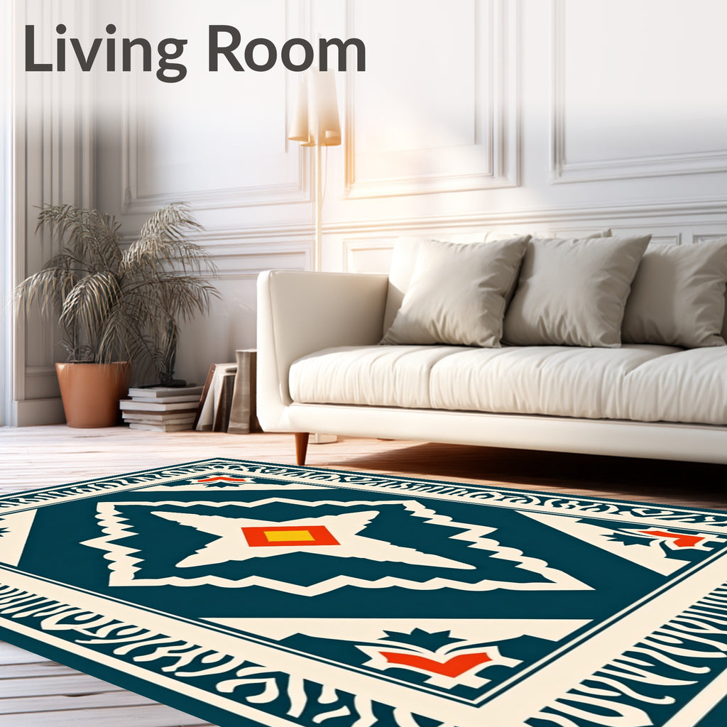 Geometric Medallion Tribal Design Rug
