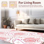 Pink Abstract Swirl Dot Design Rug